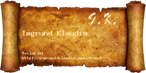Imgrund Klaudia névjegykártya