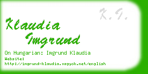 klaudia imgrund business card